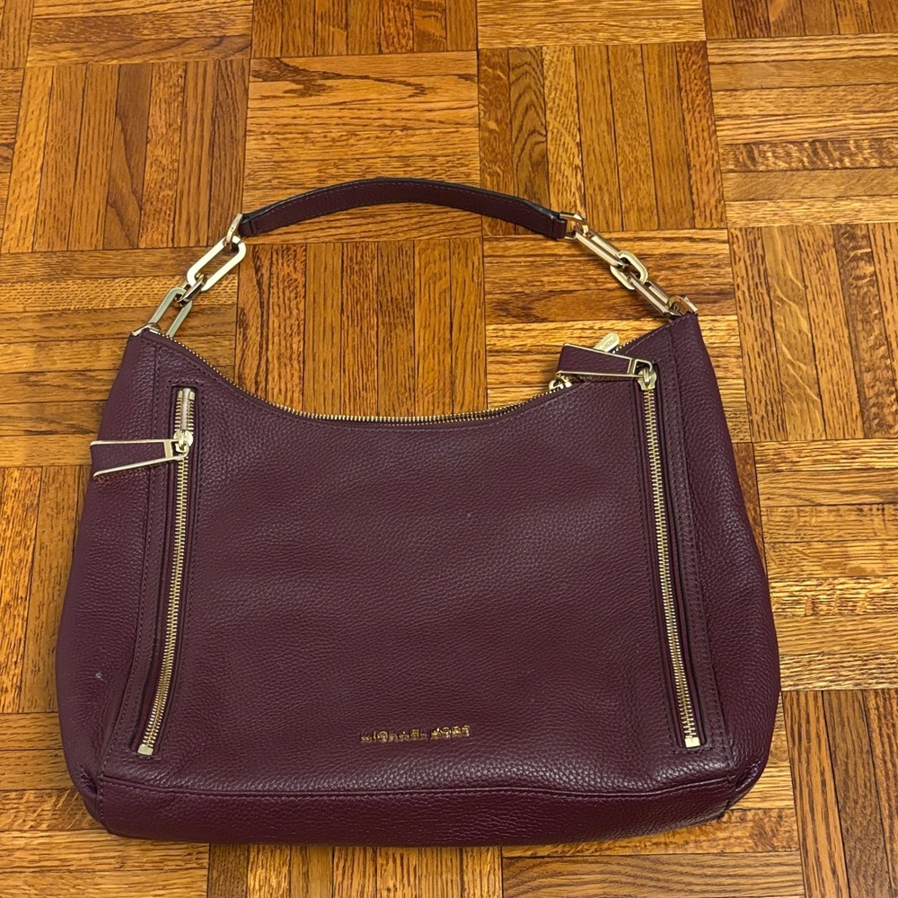 Michael Kors Matilda Plum Hobo Bag with Gold Accents